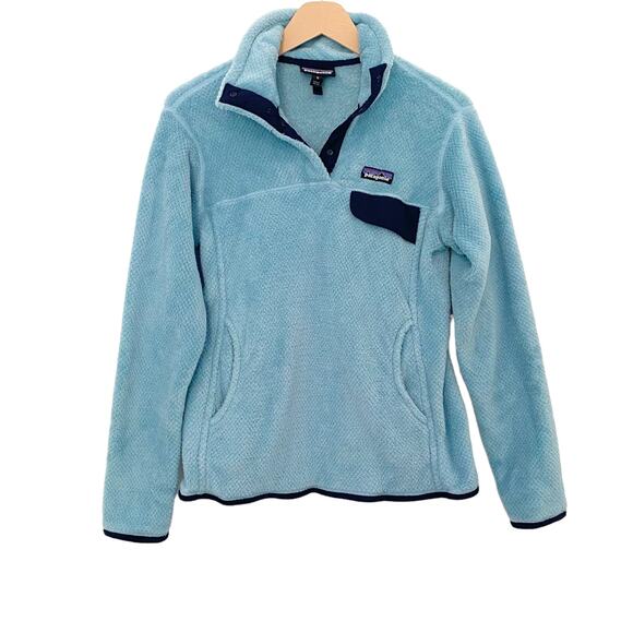 Patagonia Re-Tool Snap-T Polartec Pullover Tubular Blue X-Dye Size M - Picture 3 of 11